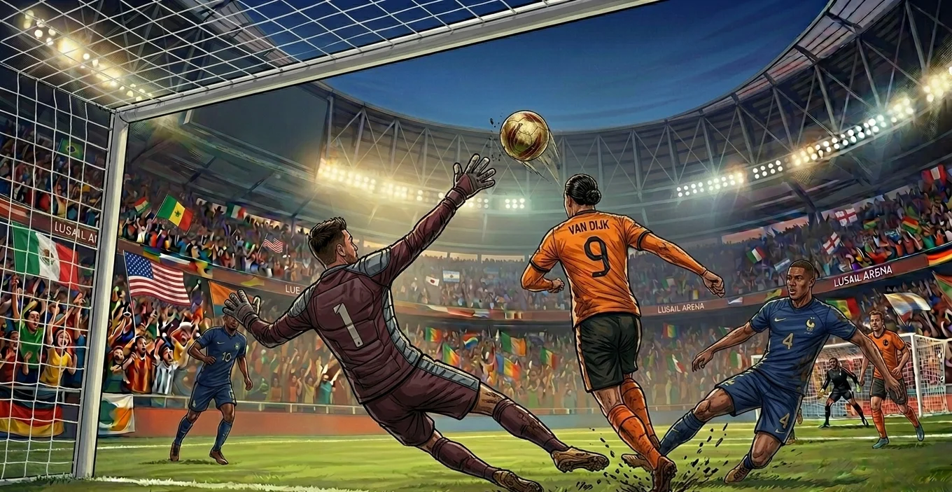 Striker connecting on a header at the 2026 FIFA World Cup