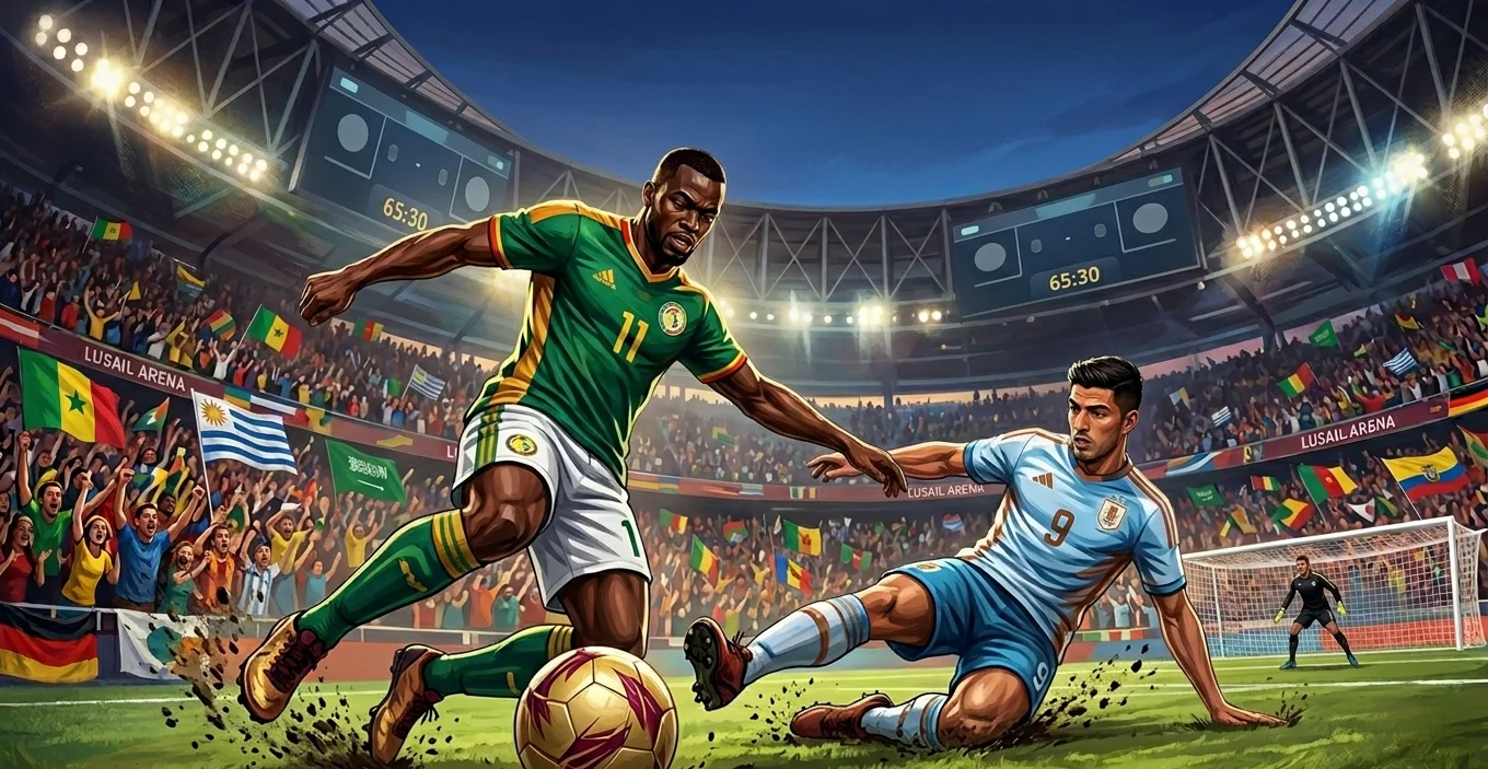 Sliding tackle on the wing during FIFA World Cup 2026 group play